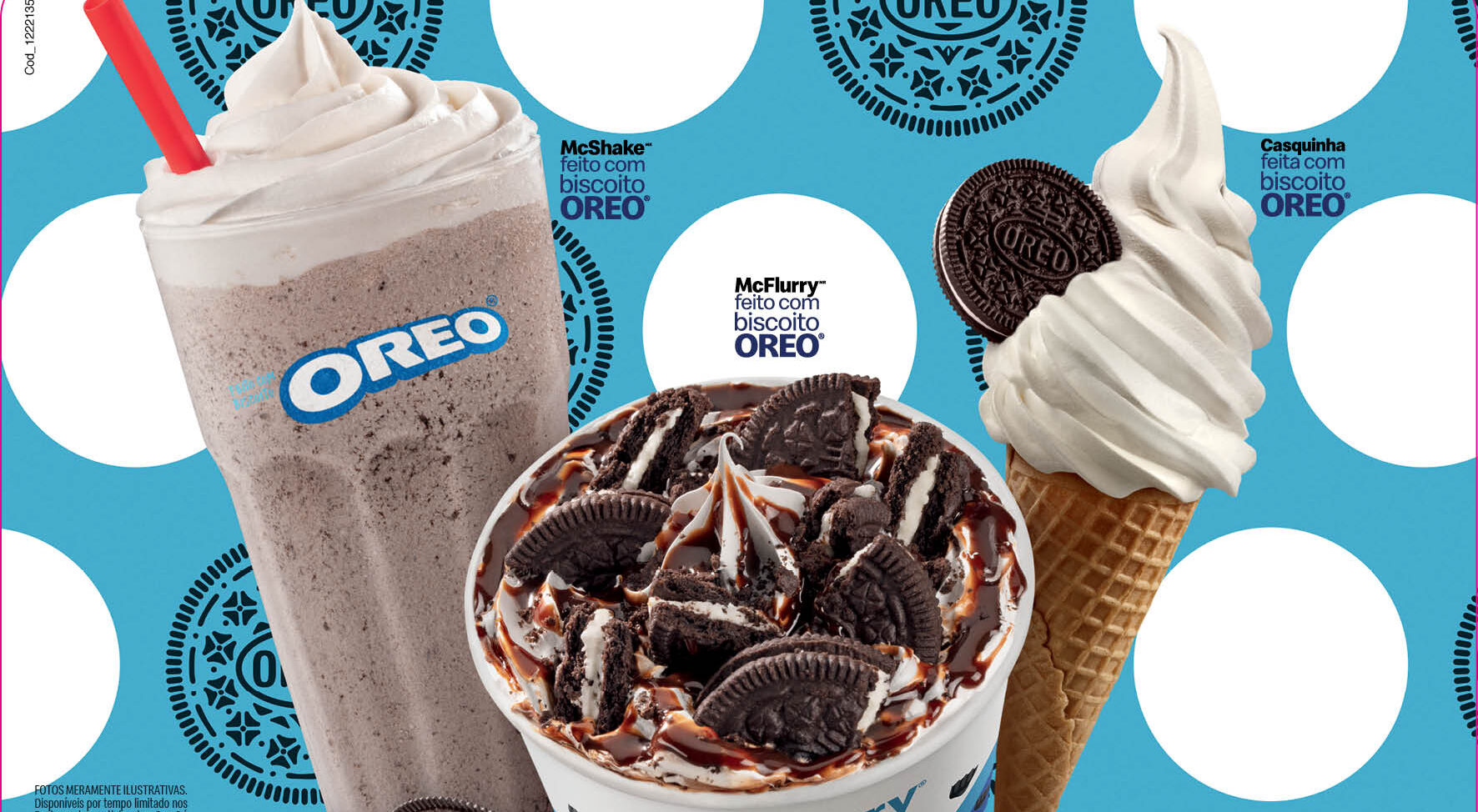 [Brasil] McDonald’s lança três novas sobremesas com Oreo